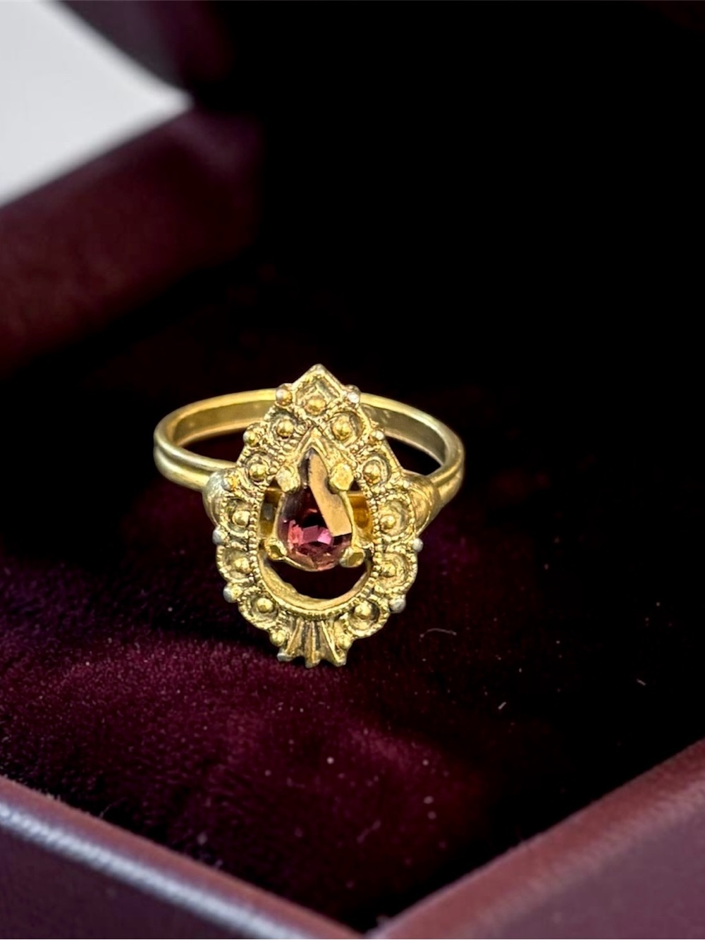 Sarah Coventry Vintage Gold Tone Ring, SZ 8.25 Adjustable